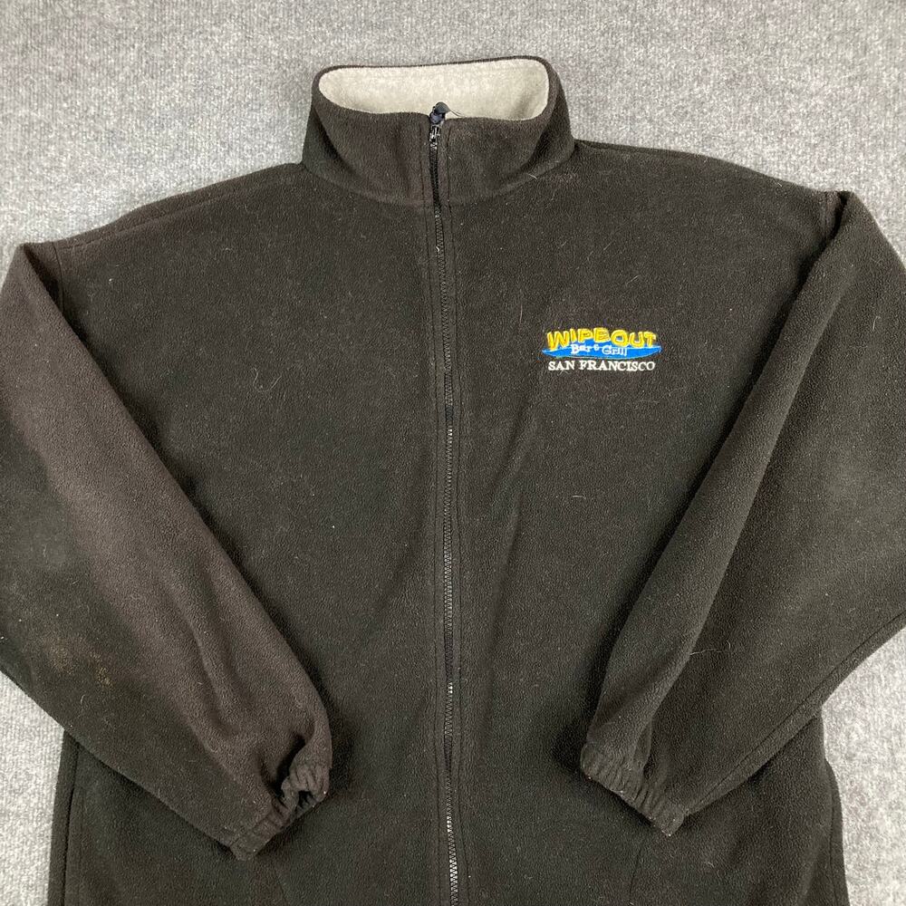 Wipeout Jacket Mens XXL Black Full Zip Fleece USA San‎ Francisco